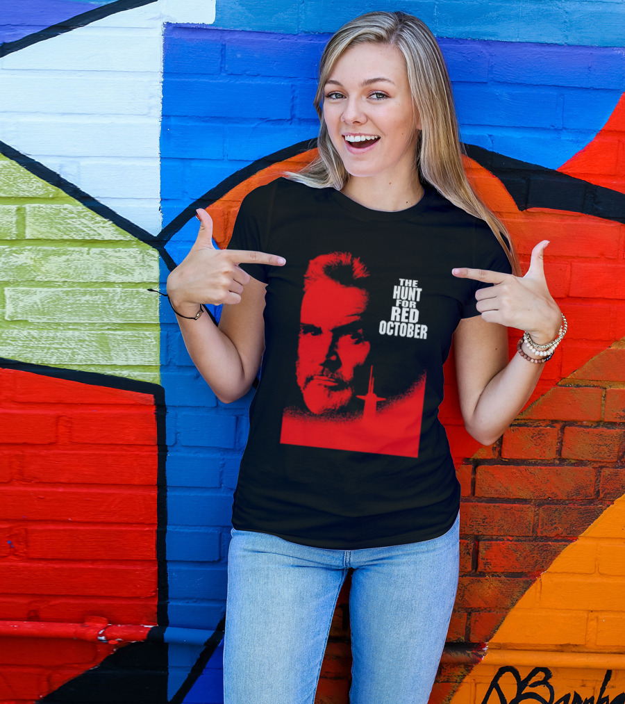 The Hunt For Red October Sean Connery Red Submarine Image T-Shirt