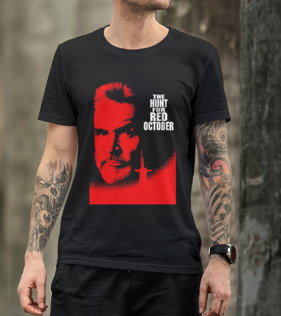 The Hunt For Red October Sean Connery Red Submarine Image T-Shirt