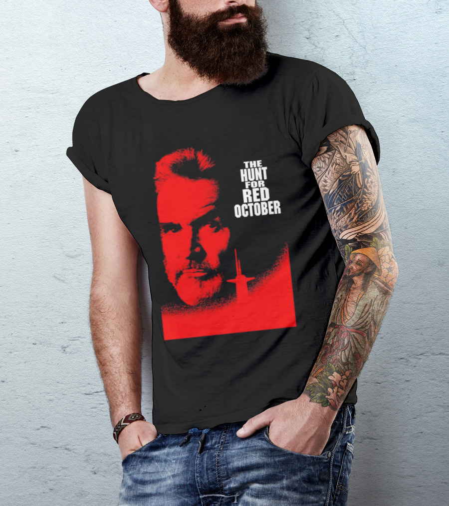 The Hunt For Red October Sean Connery Red Submarine Image T-Shirt