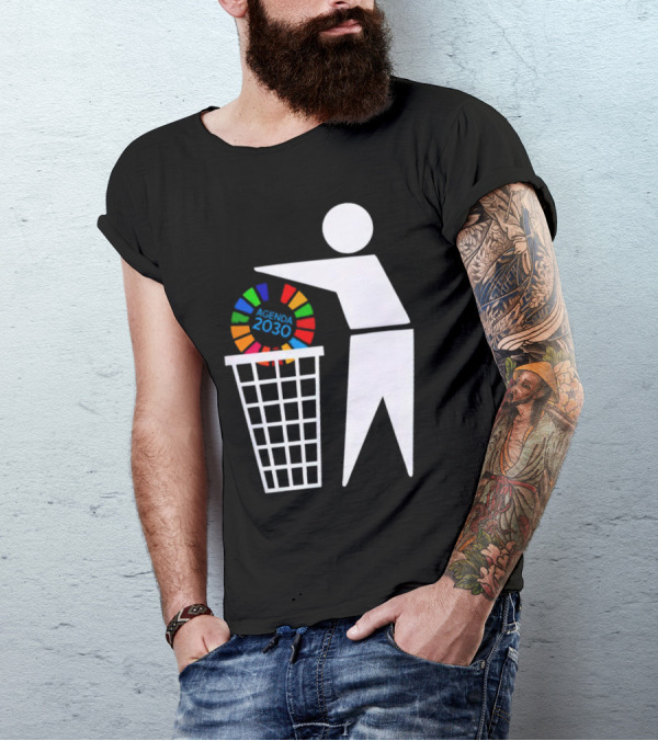 Bin Agenda 2030 Global Goals Symbol In Trash T-Shirt
