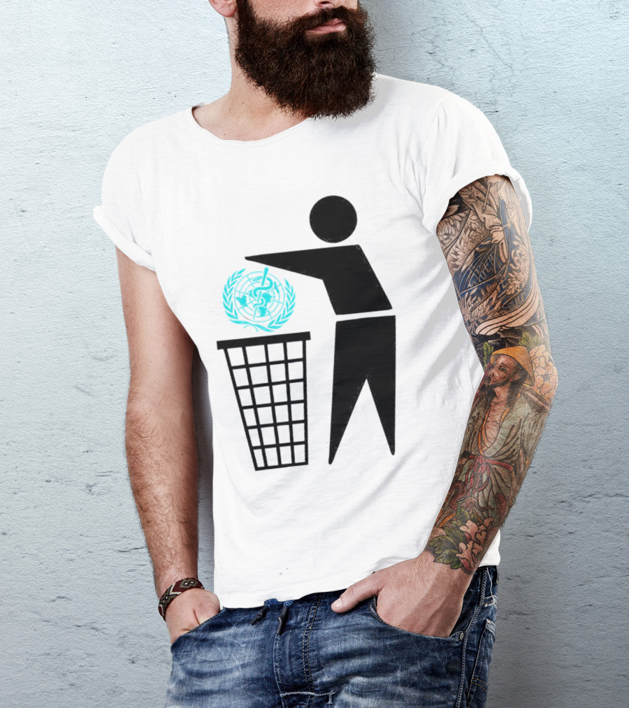 Bin The WHO Emblem Discard Gesture T-Shirt