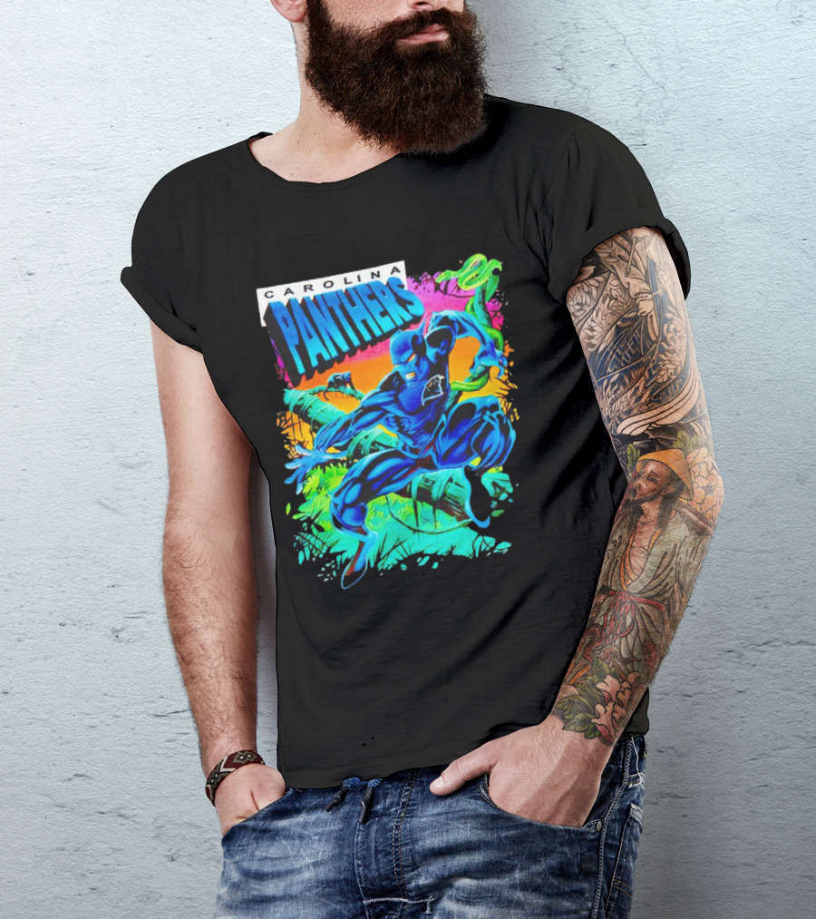 Carolina Panthers Black Panther Jungle Action T-Shirt