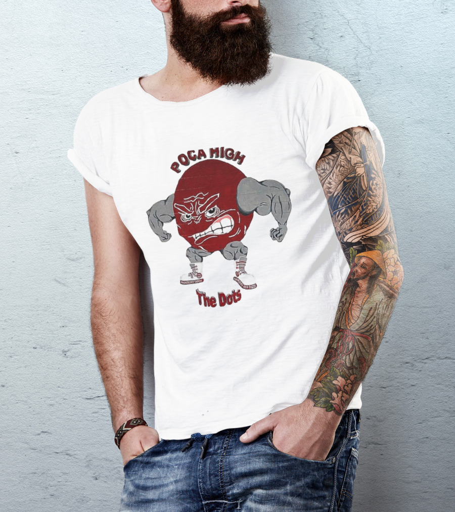 POCA HIGH The Dots Mascot With Muscular Arms And Sneakers T-Shirt