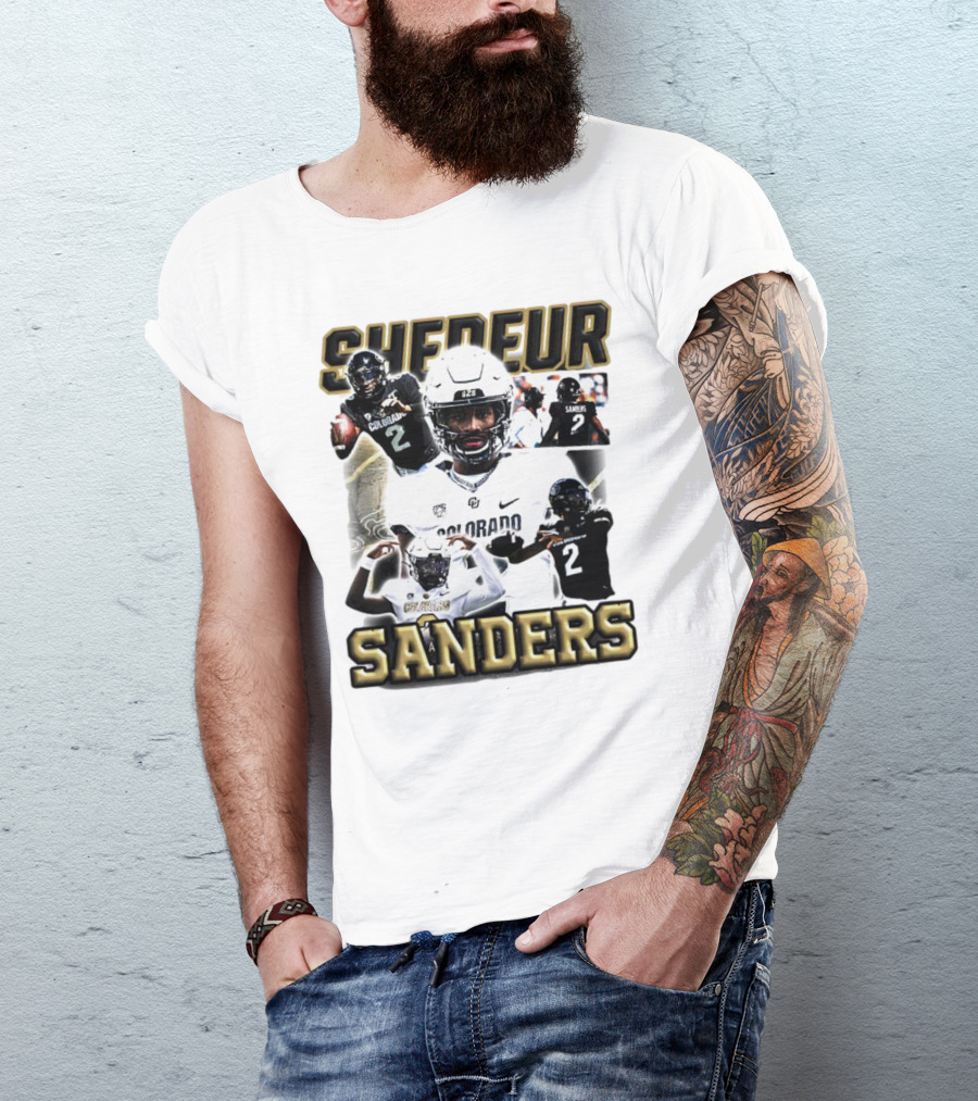 Shedeur Sanders Colorado Football Player Collage T-Shirt