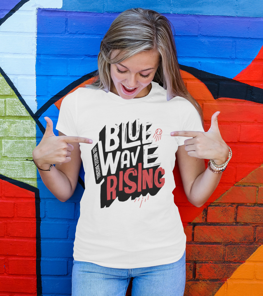 Blue Wave Rising Los Angeles Dodgers Baseball T-Shirt