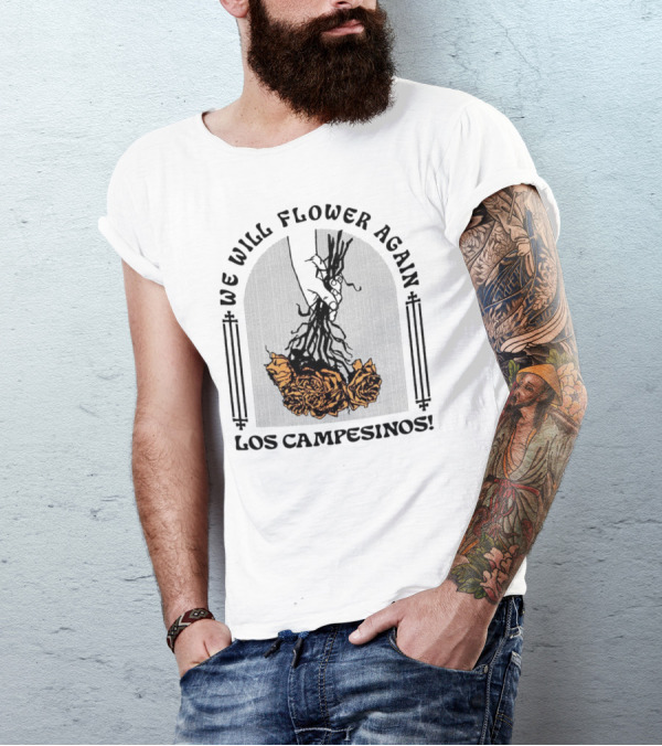 We Will Flower Again Los Campesinos Hand Holding Orange Roses T-Shirt