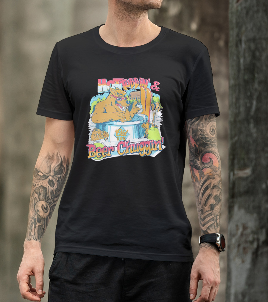 Old Row Hot Tubbin’ And Beer Chuggin’ Wolf T-Shirt