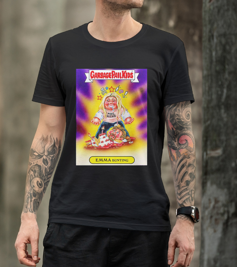 Garbage Pail Kids Emma Bunting Mrs. Hicks Caricature T-Shirt