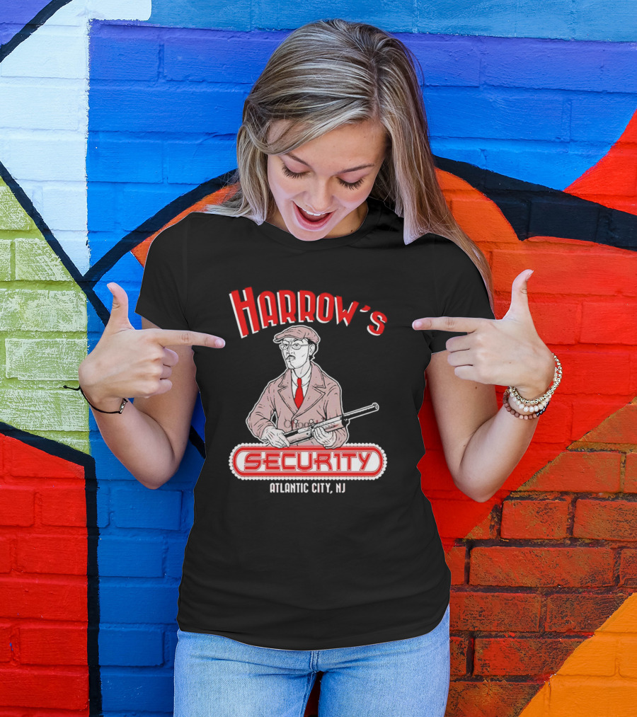 Harrow's Security Atlantic City NJ Vintage Style Gangster T-Shirt