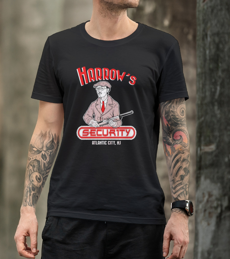 Harrow's Security Atlantic City NJ Vintage Style Gangster T-Shirt