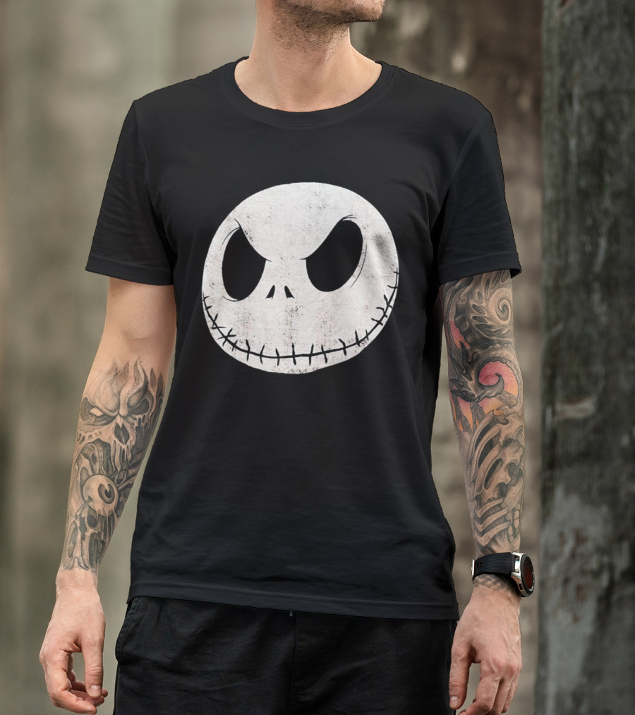 Disney Nightmare Before Christmas Jack Skellington Face Iconic Character T-Shirt