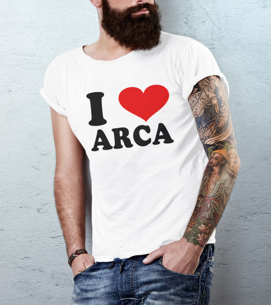 I Heart Arca Bold Text With Red Heart T-Shirt