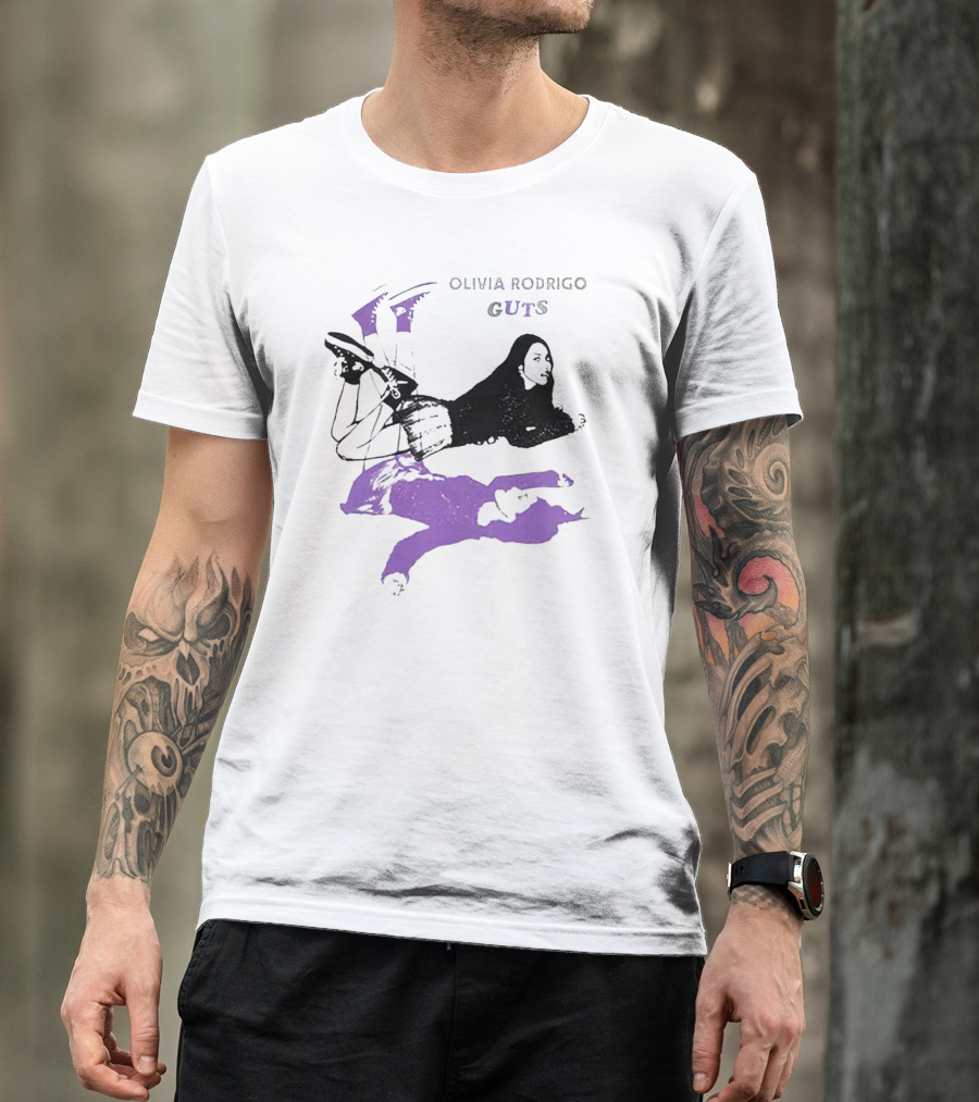 Olivia Rodrigo Guts Dark Artistic Portrait With Purple Accents T-Shirt