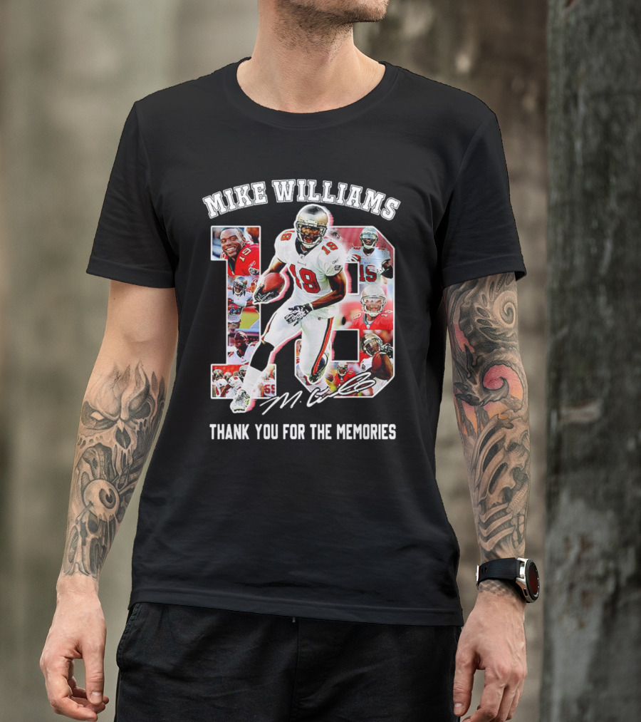 Mike Williams 19 Thank You For The Memories Tampa Bay Buccaneers Signature T-Shirt