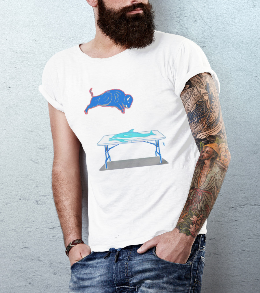 Buffalo Bills Jumping Over Table Miami Dolphins T-Shirt