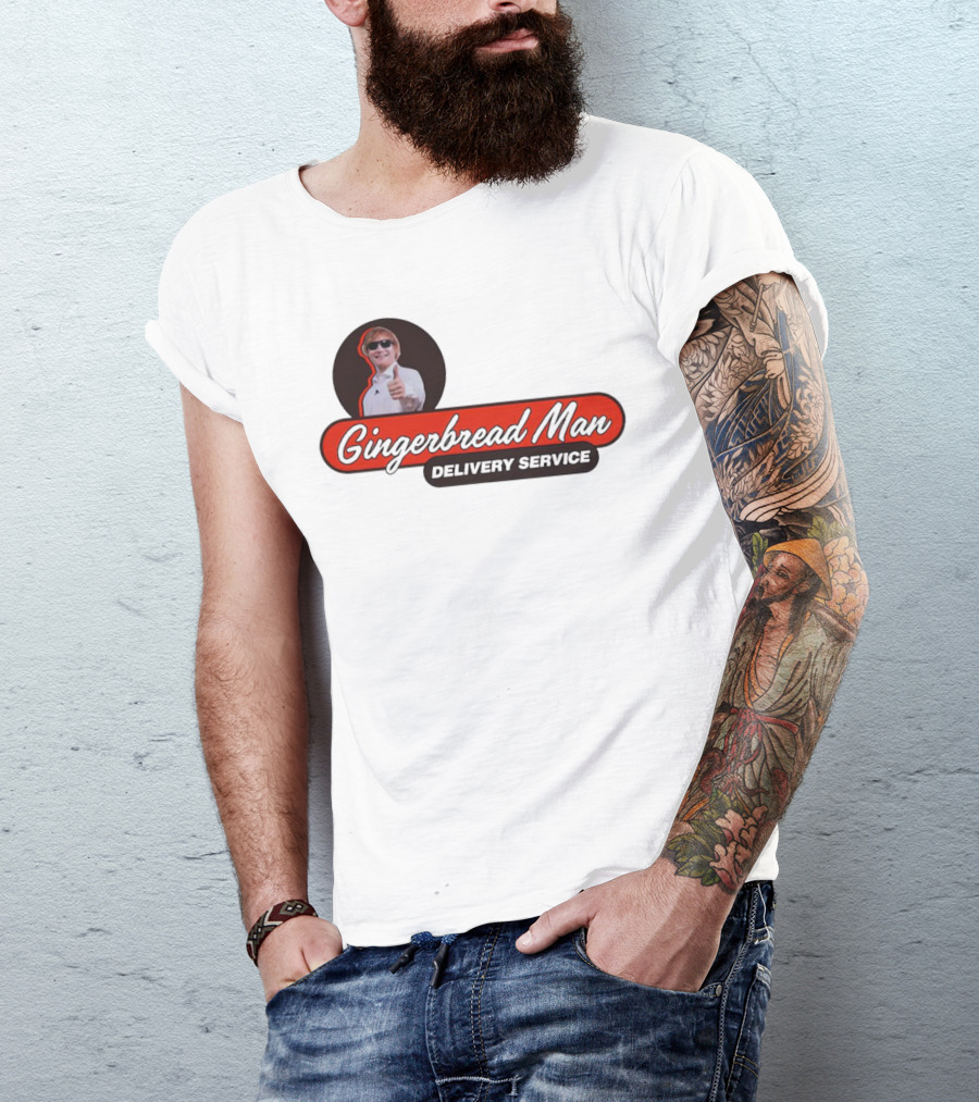 Gingerbread Man Delivery Service Cool Thumbs Up T-Shirt