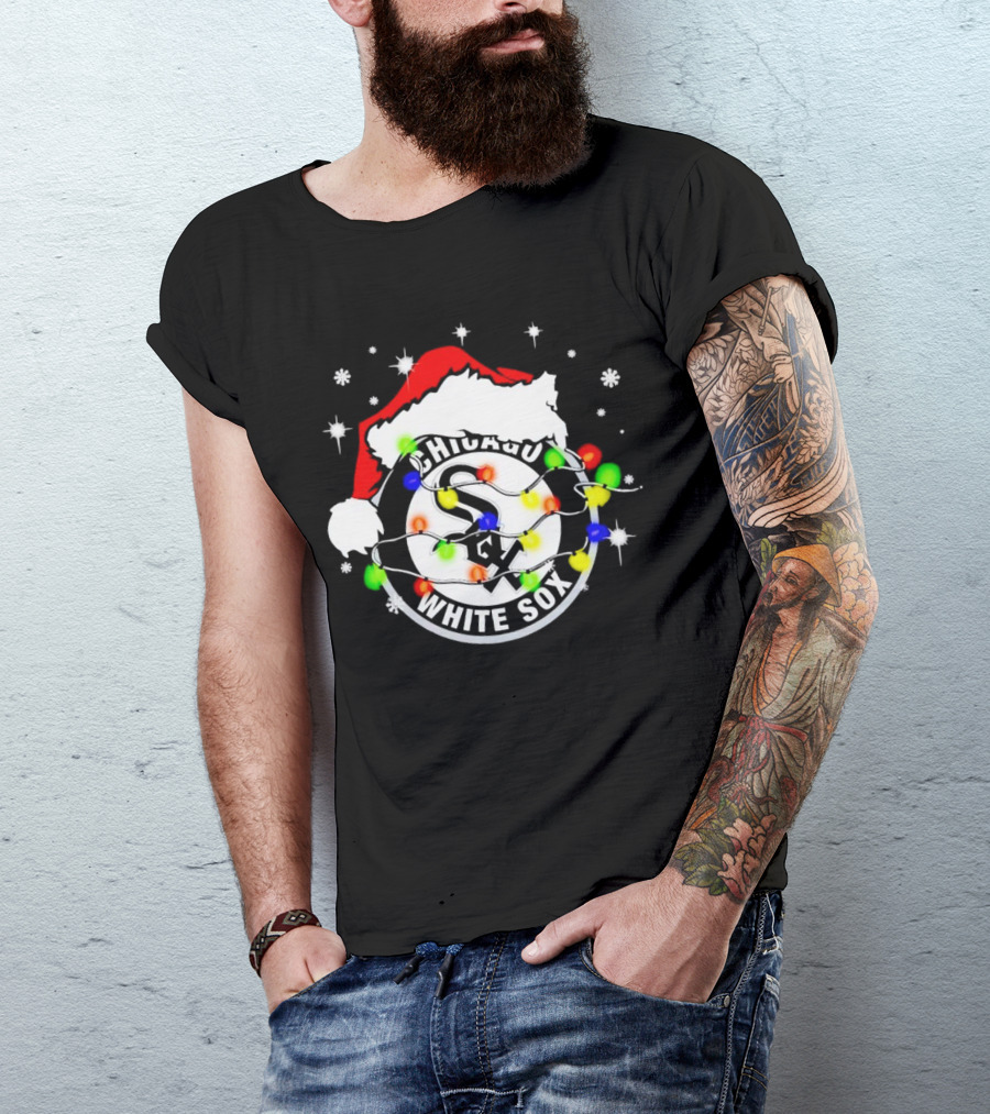 Chicago White Sox Christmas Santa Hat With Lights T-Shirt