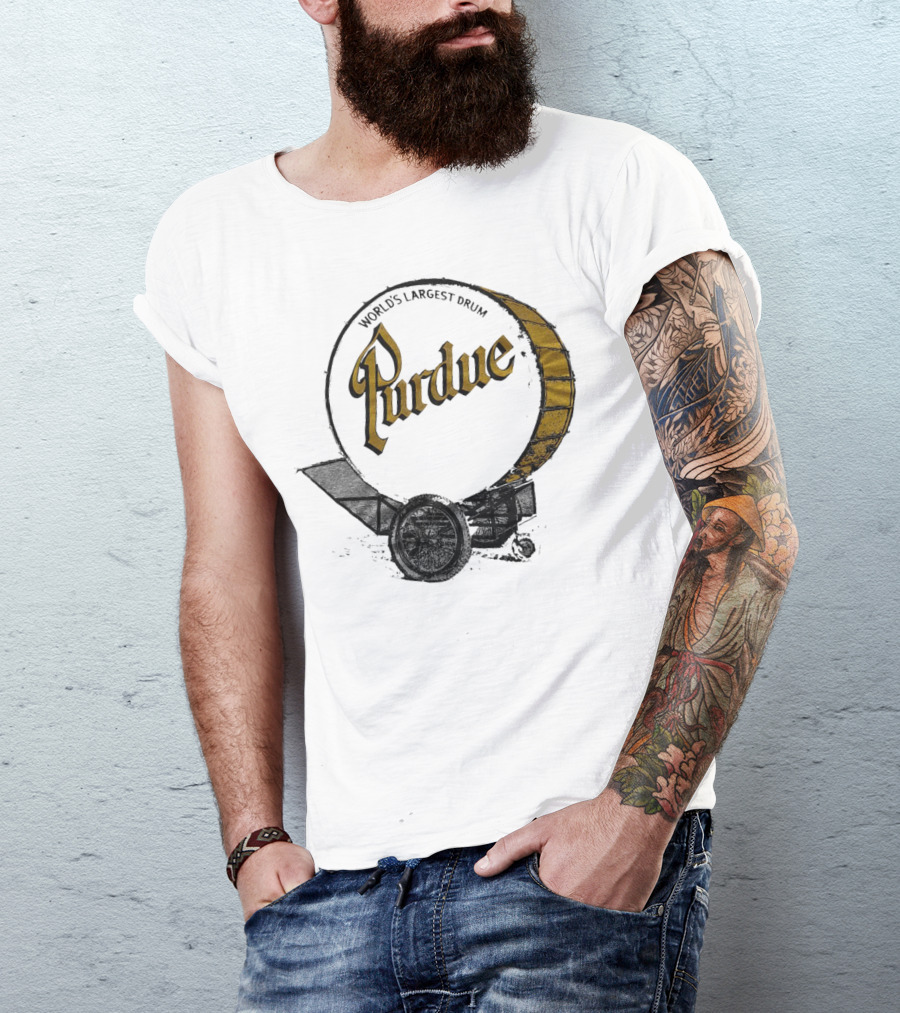 World's Largest Drum Purdue Black And Gold Band Heritage T-Shirt