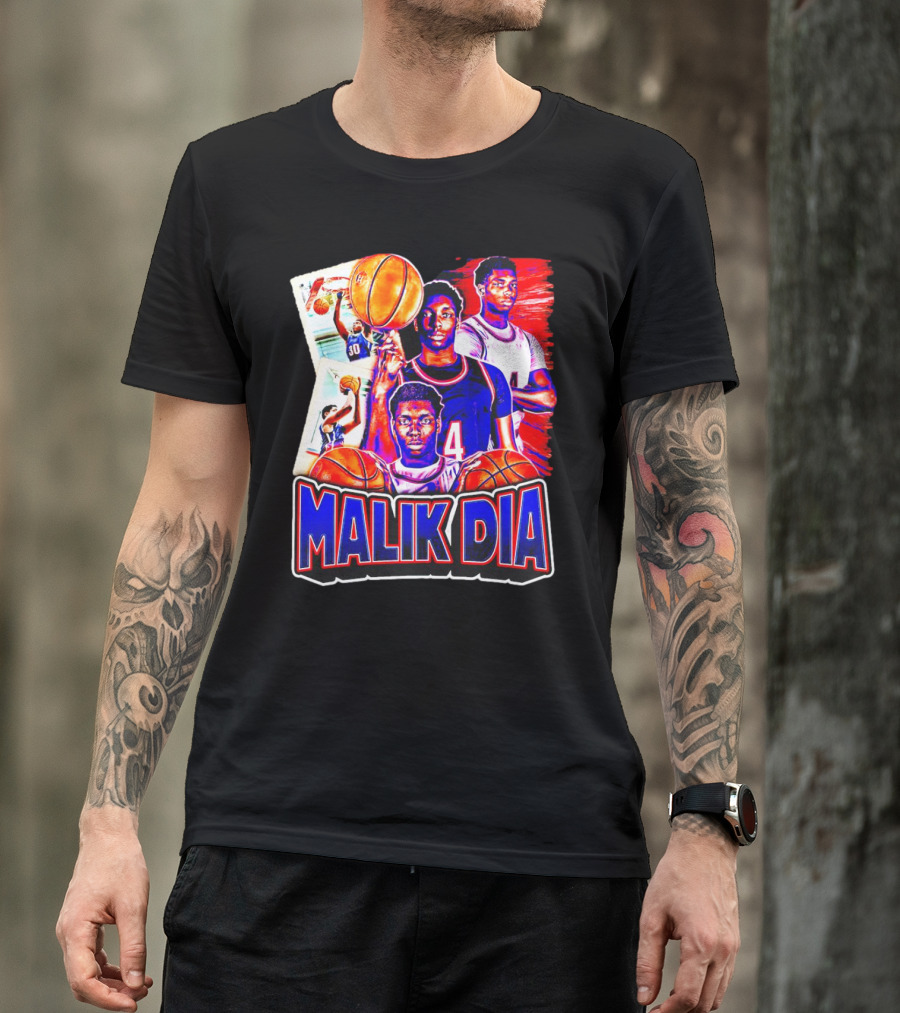 Malik Dia Basketball Vintage Number 4 T-Shirt