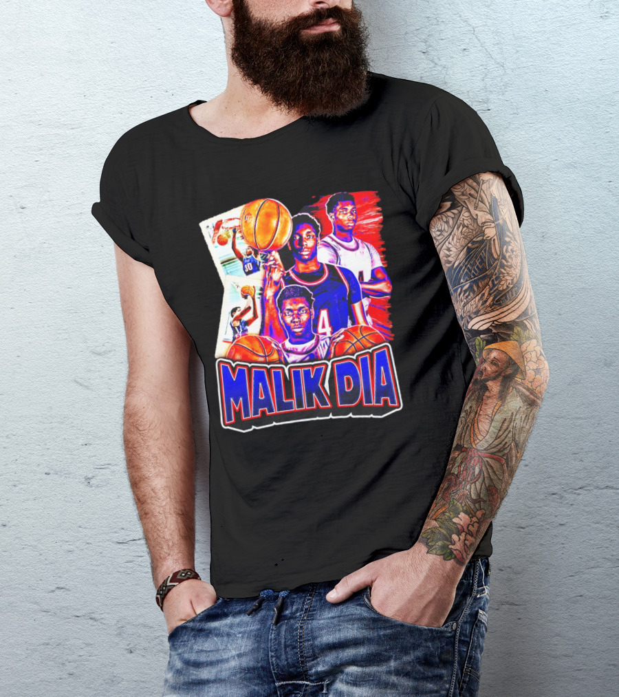 Malik Dia Basketball Vintage Number 4 T-Shirt