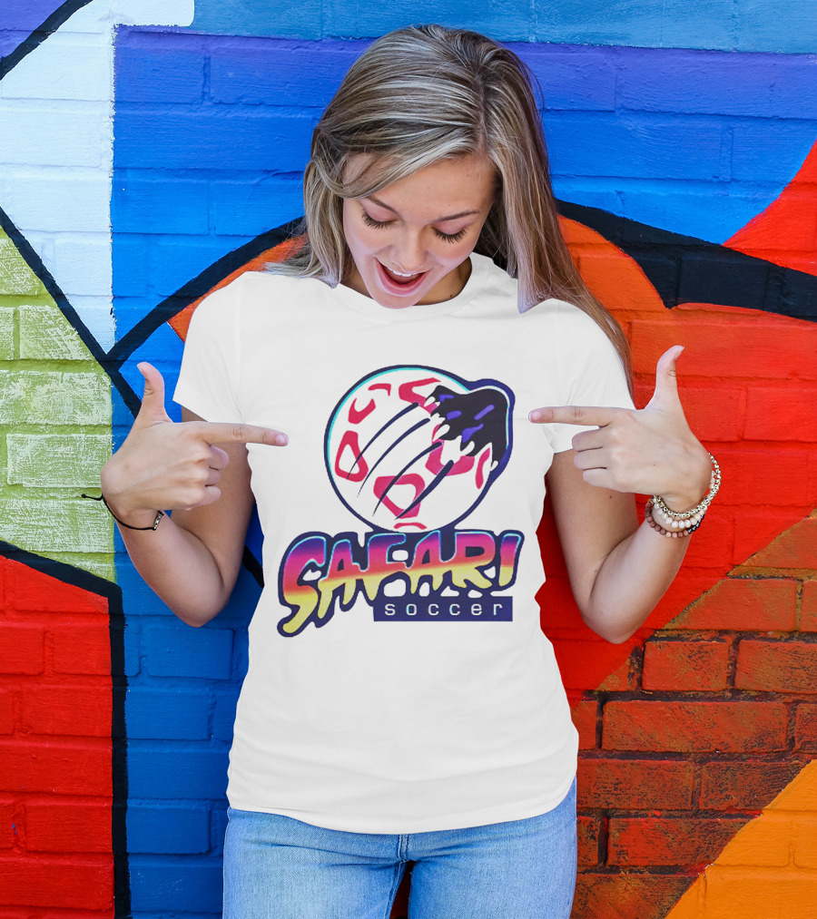 Detroit Safari Soccer Neon Animal Print球 T-Shirt