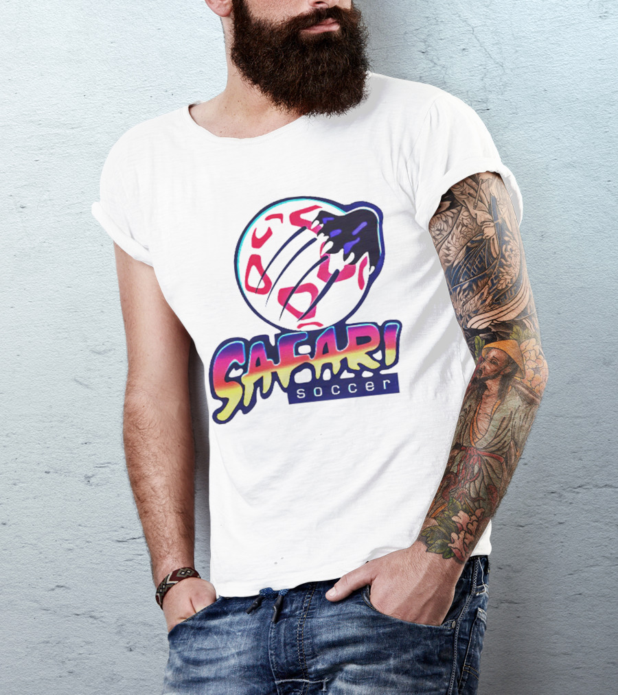 Detroit Safari Soccer Neon Animal Print球 T-Shirt