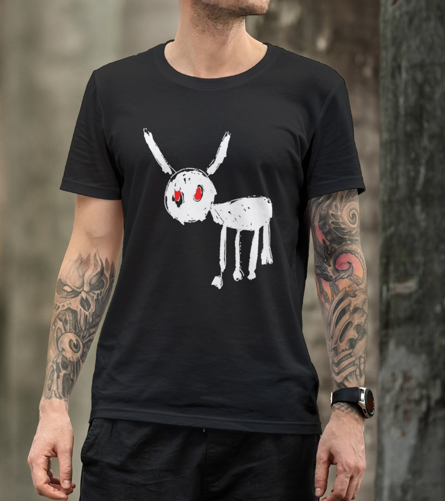 Drake For All The Dogs White Sketch Red Eyes T-Shirt
