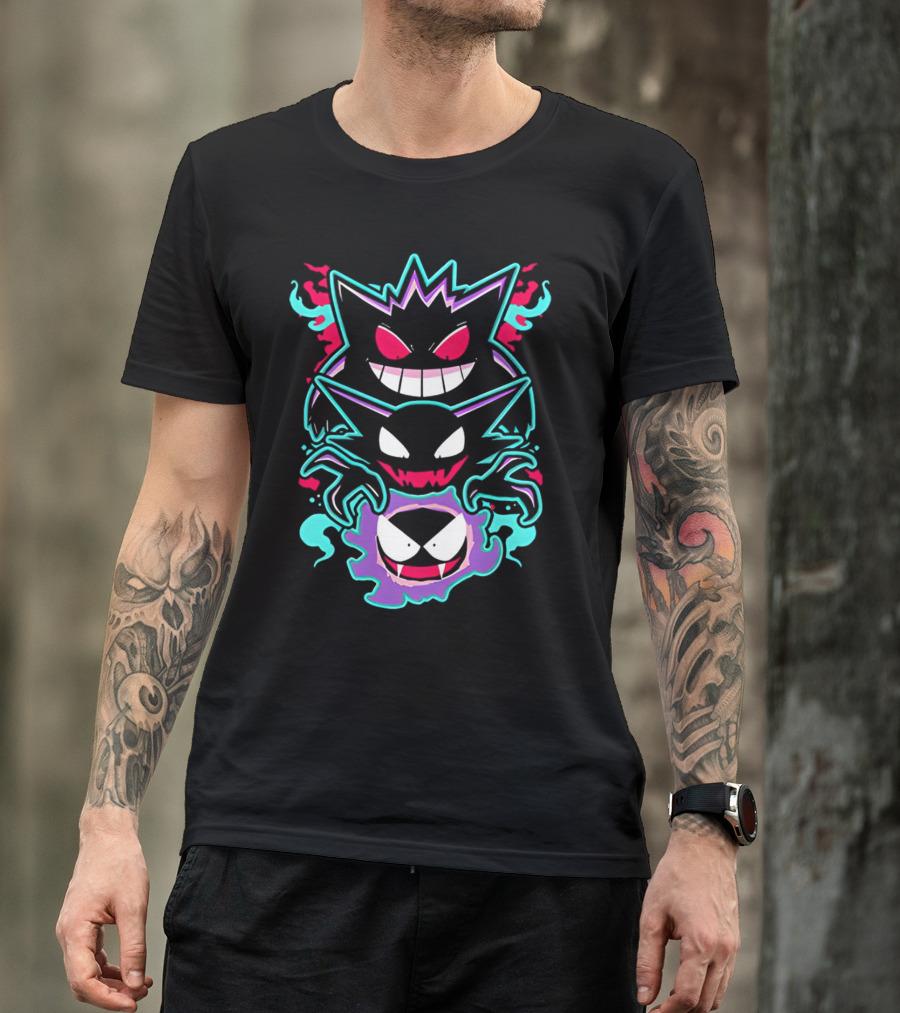 Pokemon Gengar Haunter Gastly Ghostly Trio T-Shirt