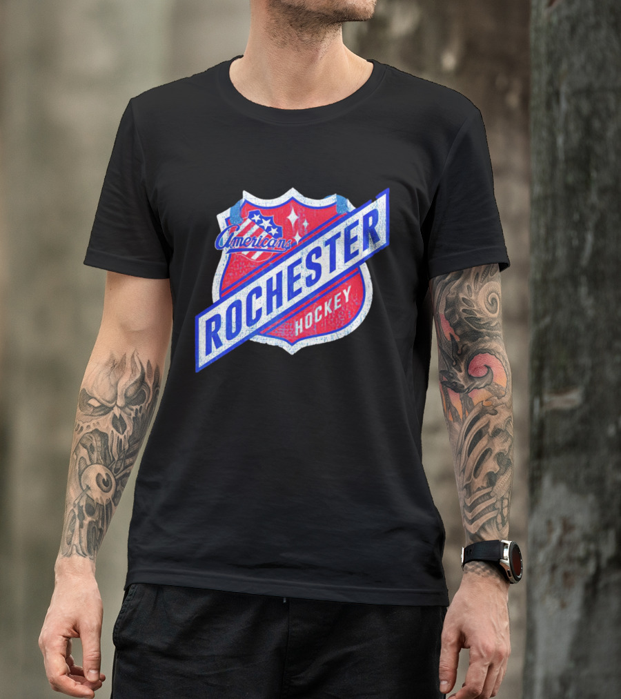 Rochester Americans Hockey Shield Badge T-Shirt