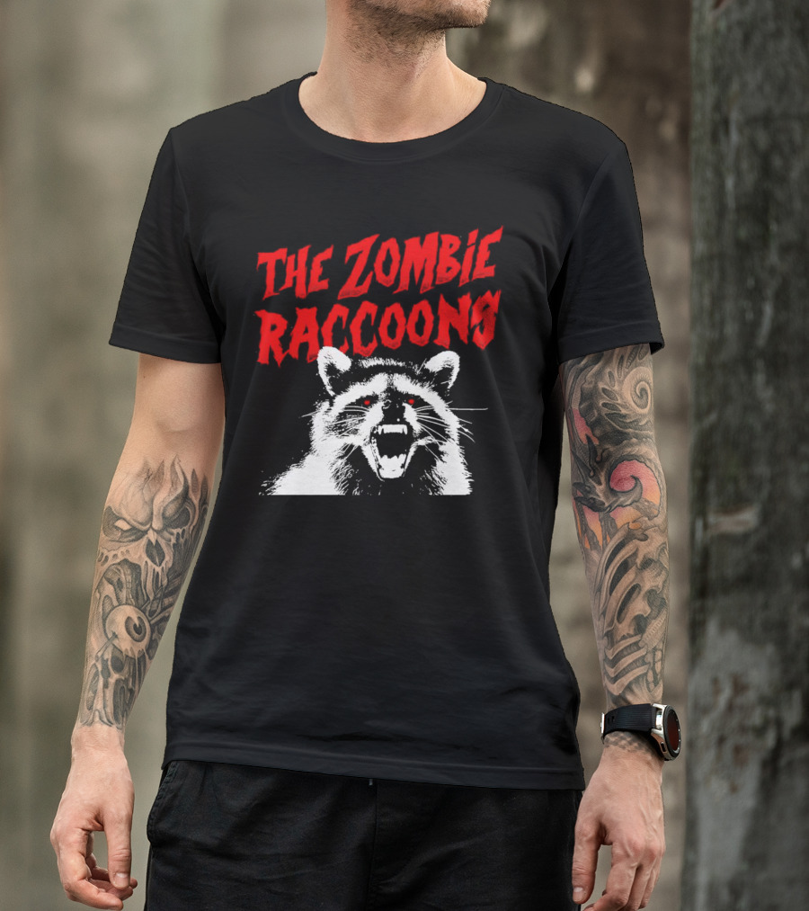 The Zombie Raccoons Fierce Creature Horror T-Shirt