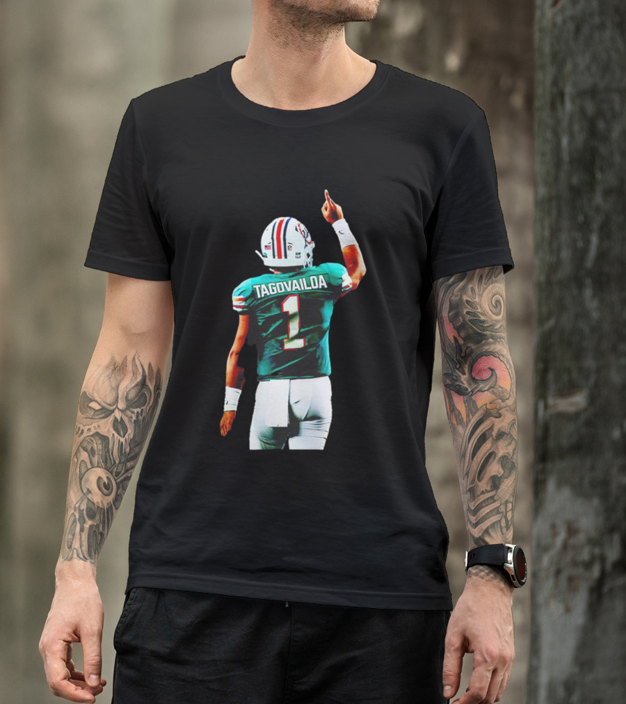 Tua Tagovailoa Miami Dolphins Number 1 Football Player T-Shirt