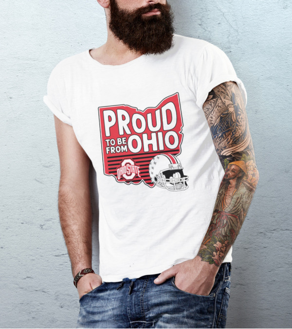 Ohio State Proud To Be From Ohio Football Helmet Logo Buckeyes T-Shirt
