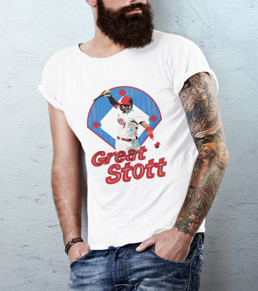 Great Stott Philadelphia Phillies Bat Spike T-Shirt