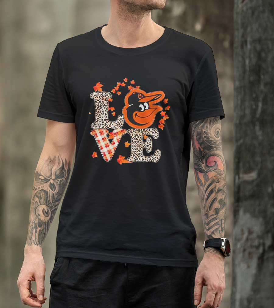 Love Baltimore Orioles Fall Style With Leaves And Classic T-Shirt