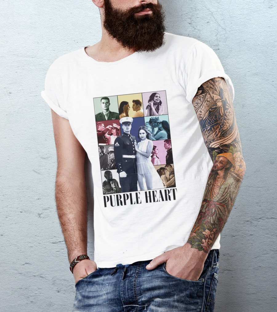 Purple Heart Military Romance And Relationships Montage T-Shirt