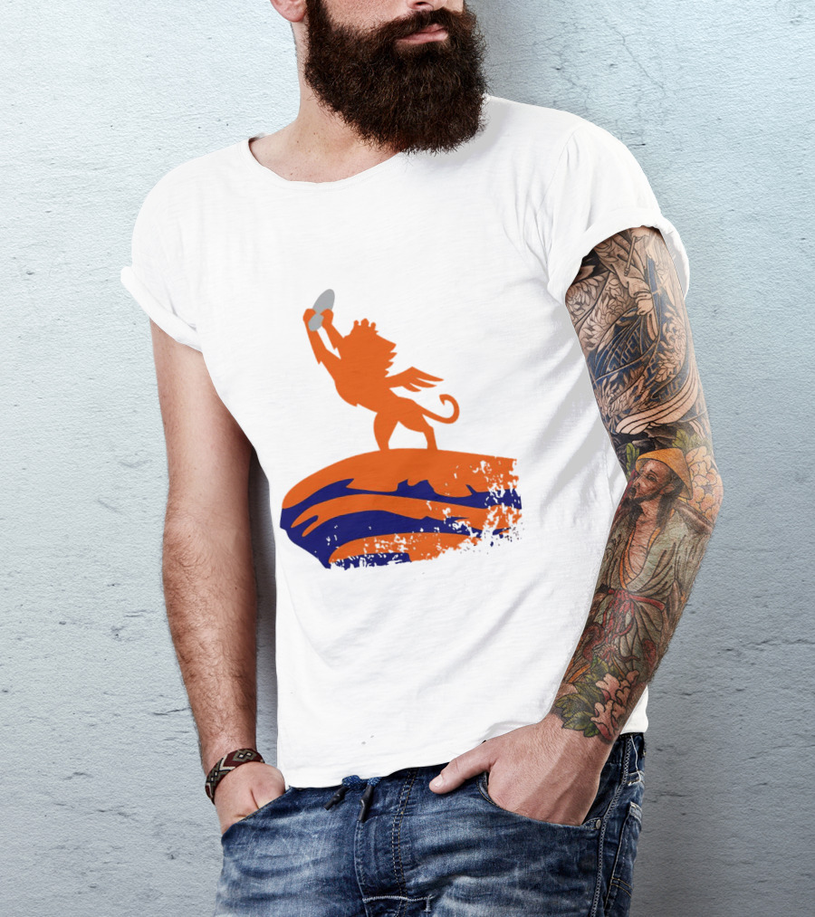 Fc Cincinnati King Of The Shield Orange Lion Crowned On Mound T-Shirt
