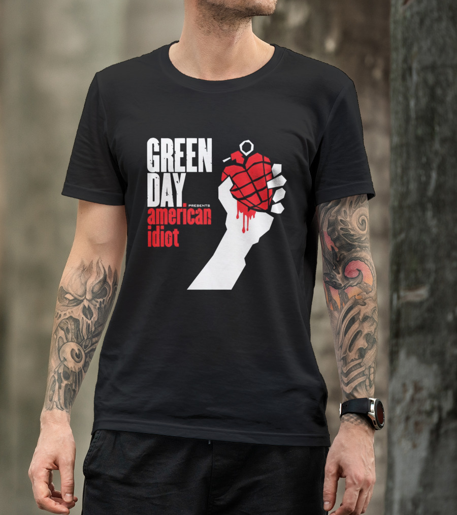 Green Day Presents American Idiot Heart Hand Grenade T-Shirt