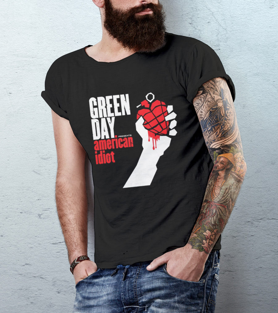 Green Day Presents American Idiot Heart Hand Grenade T-Shirt