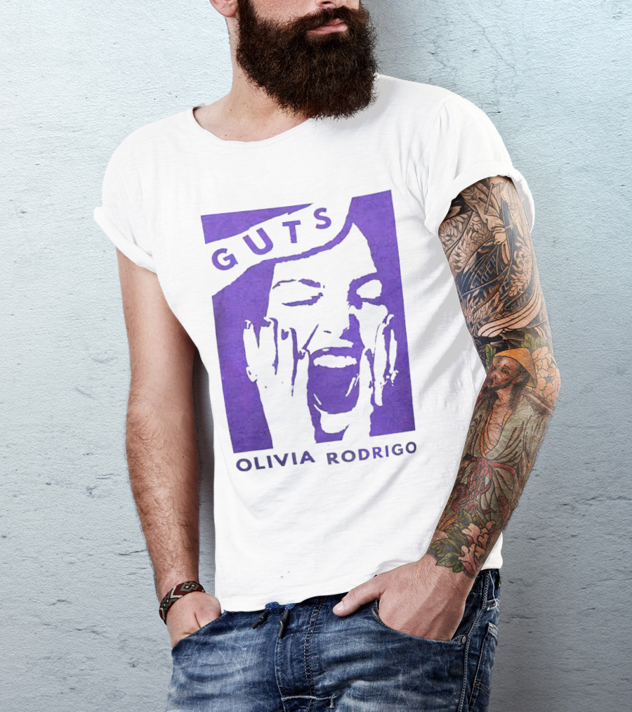 Guts Olivia Rodrigo Vintage Purple Face T-Shirt