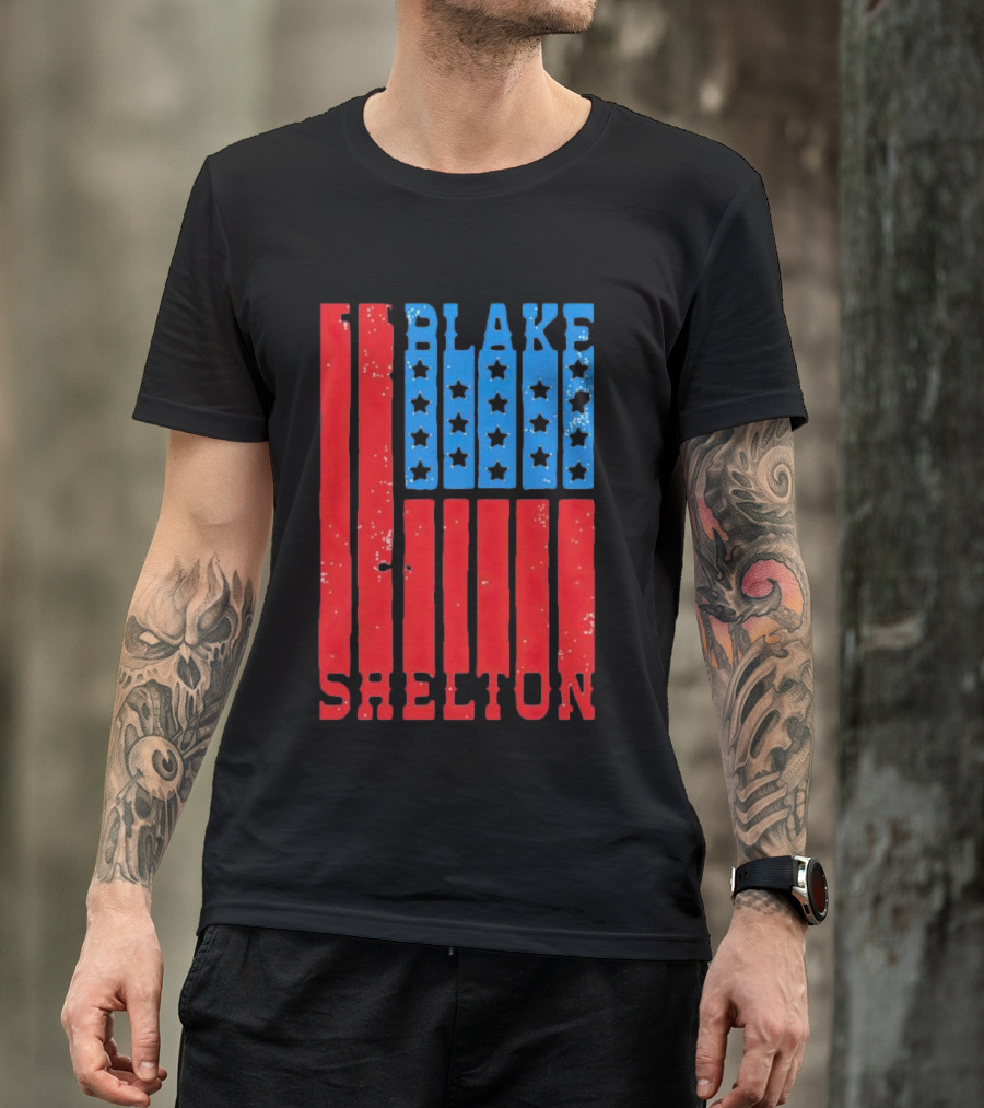 Blake Shelton American Flag Stars And Stripes USA T-Shirt