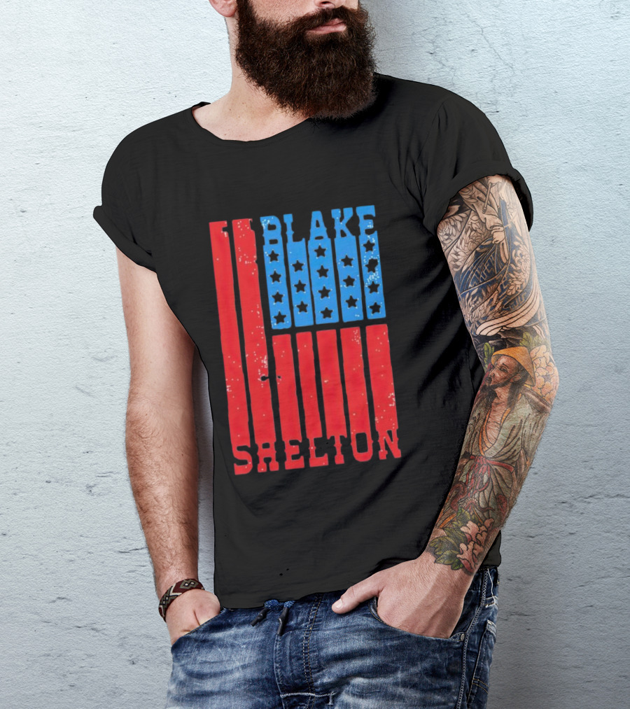 Blake Shelton American Flag Stars And Stripes USA T-Shirt
