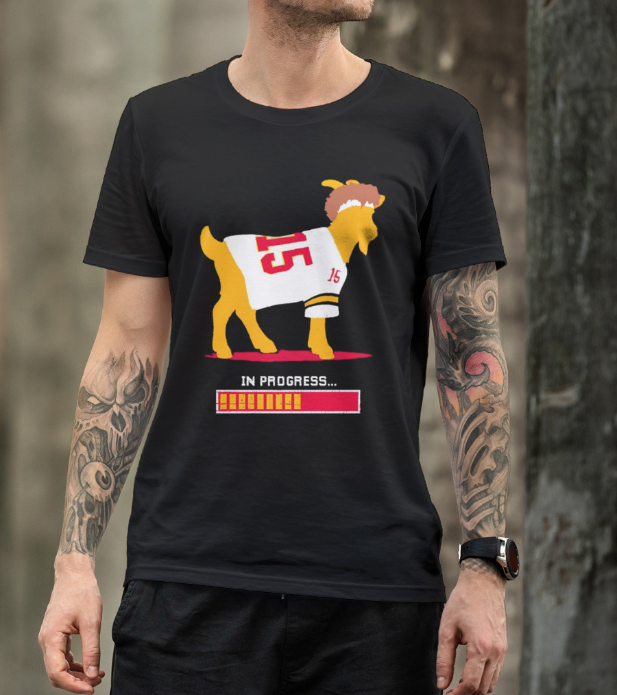 Goat In Progress Patrick Mahomes Kansas City Chiefs Number 15 T-Shirt