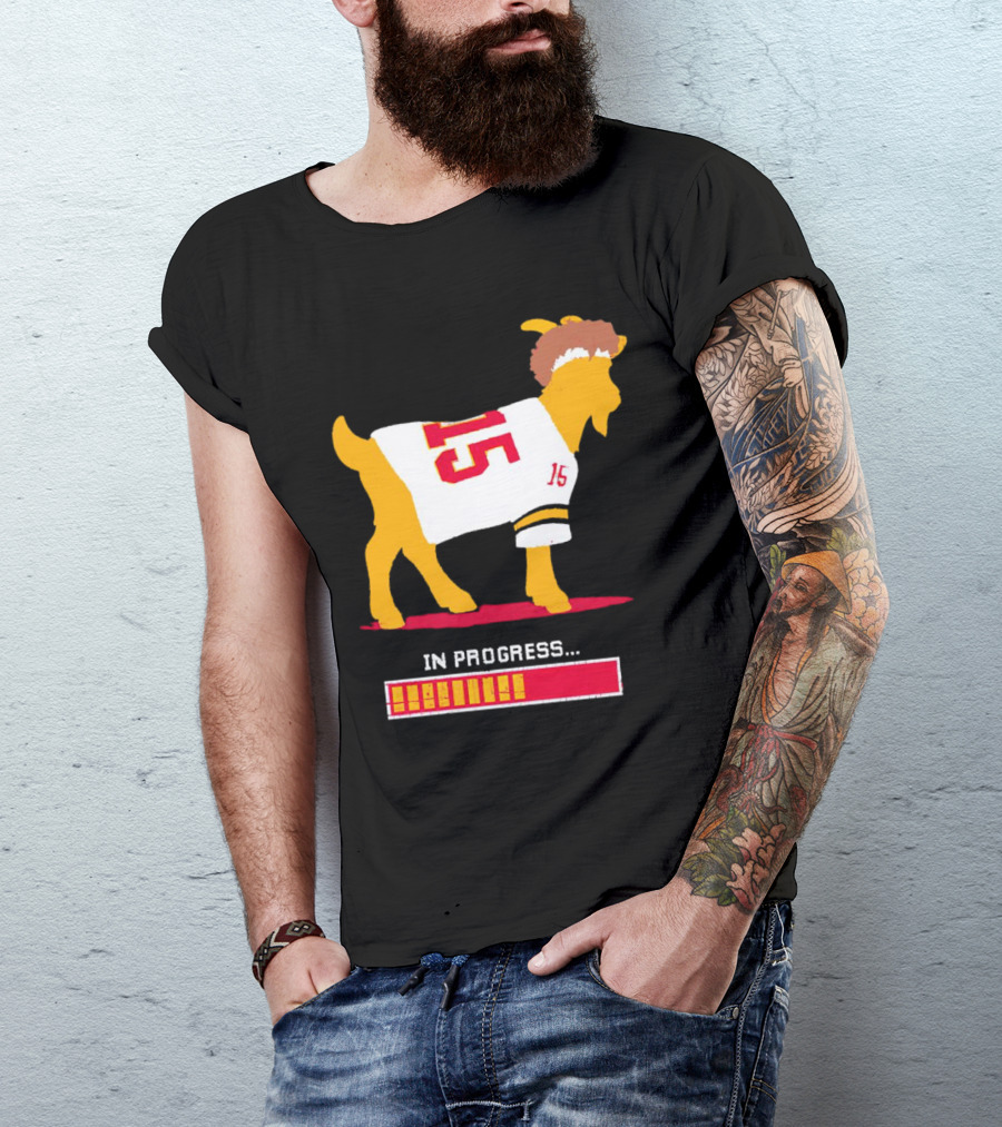 Goat In Progress Patrick Mahomes Kansas City Chiefs Number 15 T-Shirt