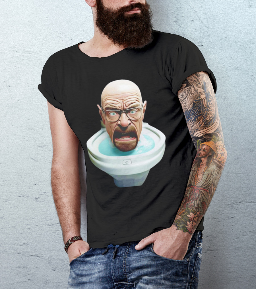 Walter White Toilet Skibidi Meme Face T-Shirt