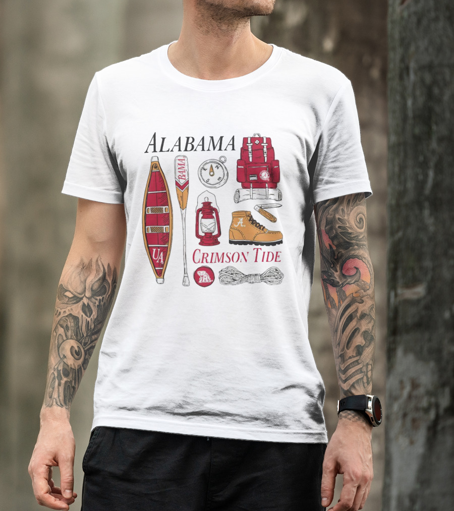 Alabama Crimson Tide Camping Gear And Outdoor Adventure Essentials T-Shirt