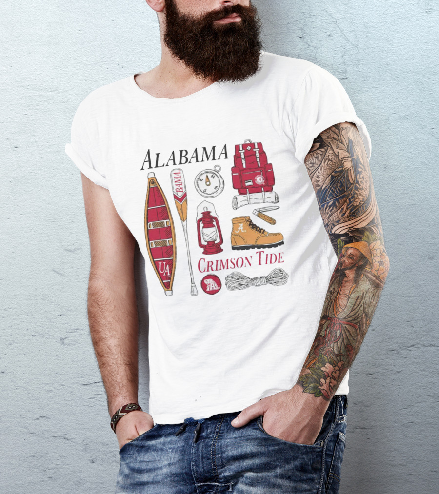Alabama Crimson Tide Camping Gear And Outdoor Adventure Essentials T-Shirt