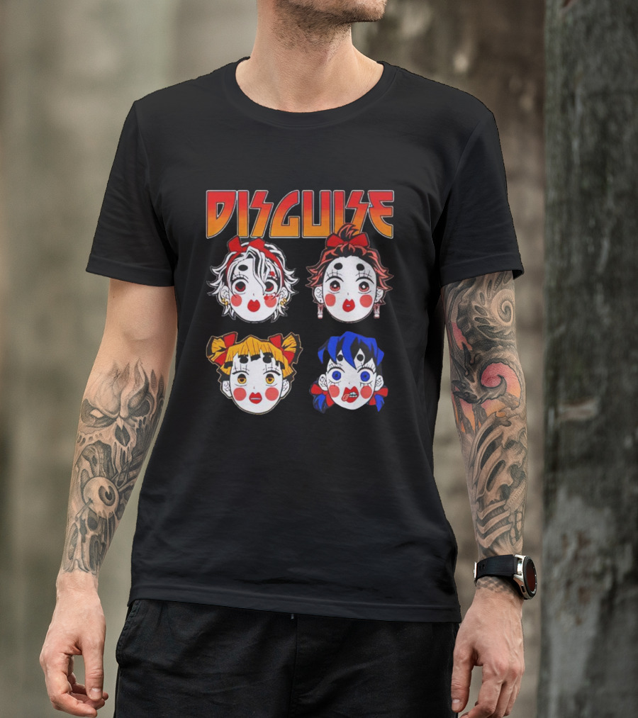 Disguise Anime Demon Slayer Character Faces T-Shirt