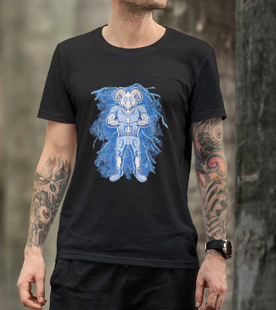 Rameses North Carolina Tar Heels Storm Lightning Mascot T-Shirt