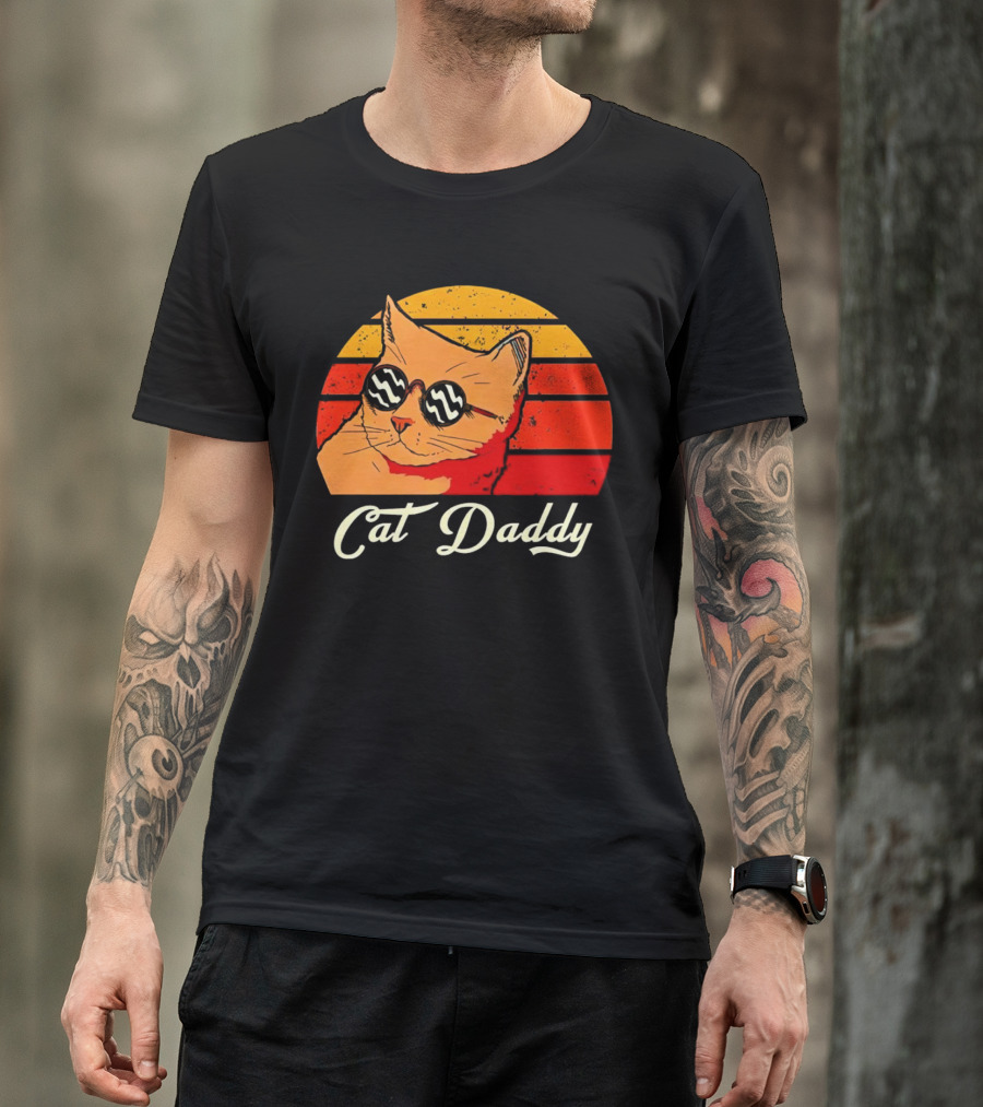 Vintage Cat Daddy Retro Sunglasses Sunburst T-Shirt