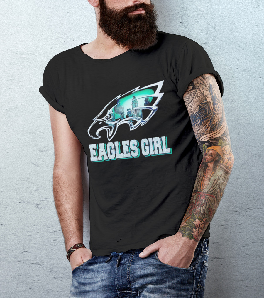 Eagles Girl Philadelphia Skyline Fly Eagles Fly T-Shirt